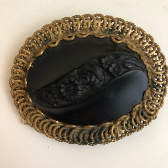 Antique Black Victorian Brooch - Picture 5 of 5